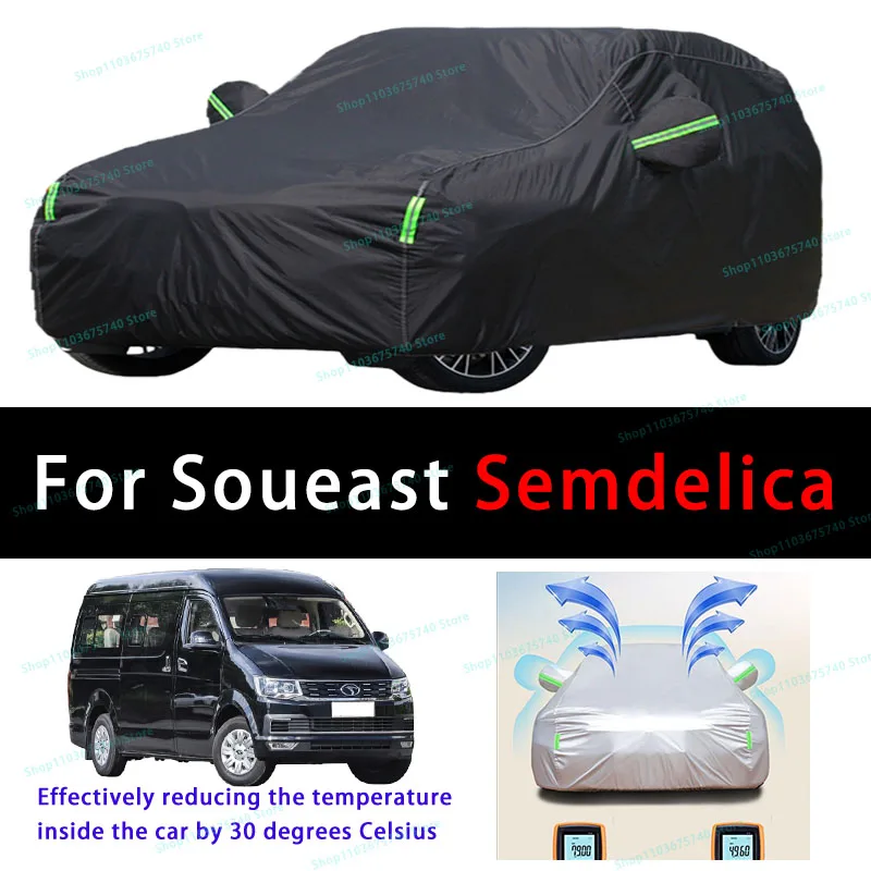 For Soueast Semdelica Summer Full Car Covers Outdoor Sun uv Protection Dust Cooling Protective Auto Protective Cover