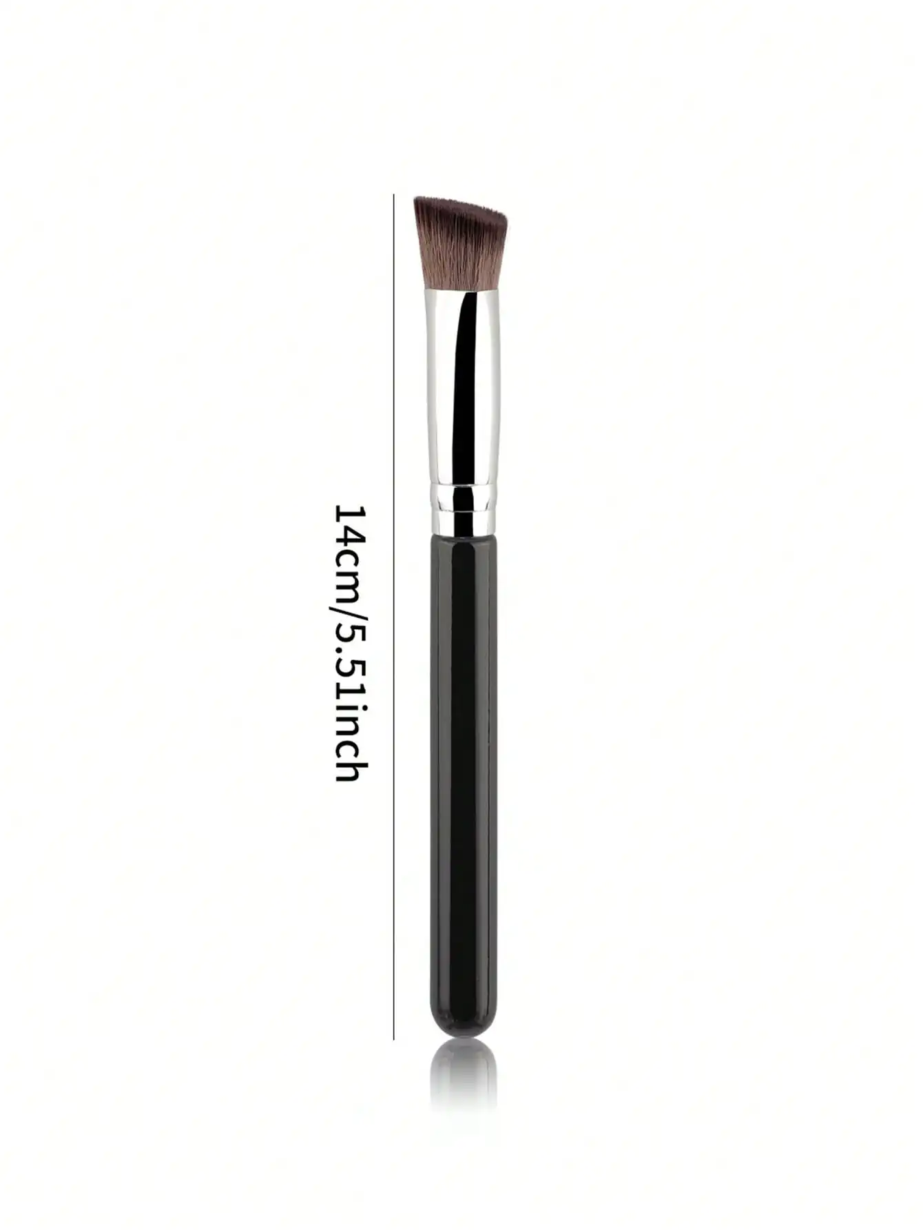 1Pcs Angled Nose Contour Makeup Brushes Slanted Flat Top Brush For Nose Shadow Cheek Sculpting Black Handle Cosmetic Tools