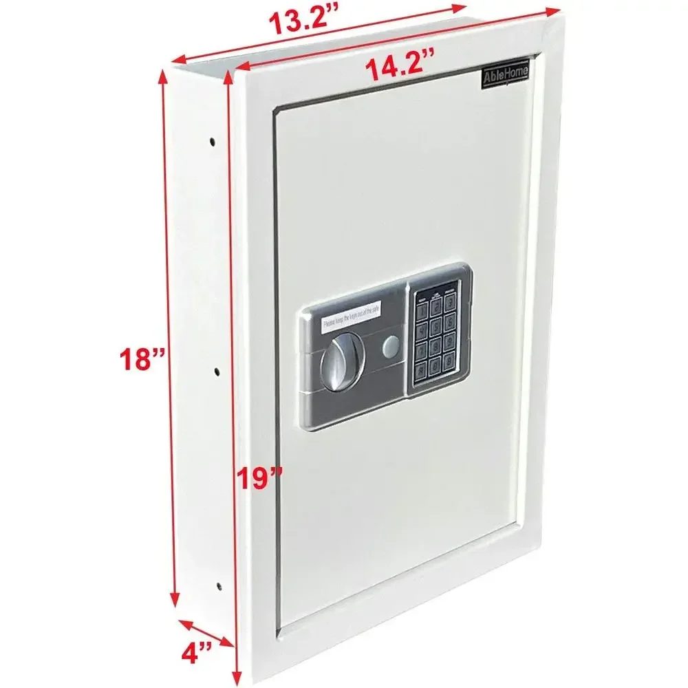 Electronic Safe with Wall Mount, Hidden Storage for Firearms and Valuables (White/Light Grey)