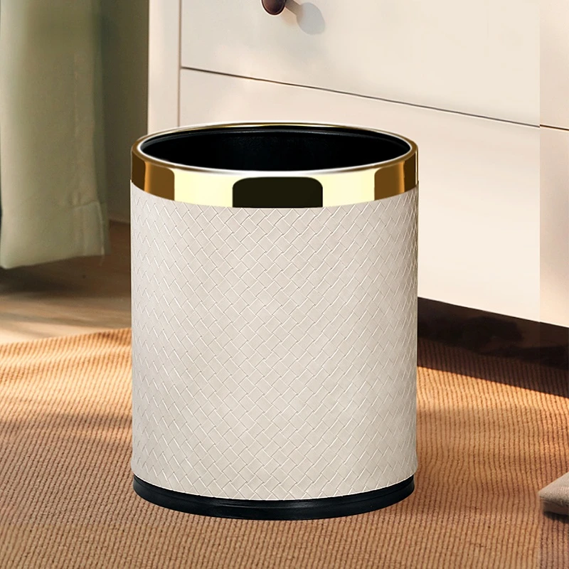 Light Luxury Creative Trash Can Retro High Color Large Living Room High-end Bathroom Simple Modern Kitchen Household Trash Can