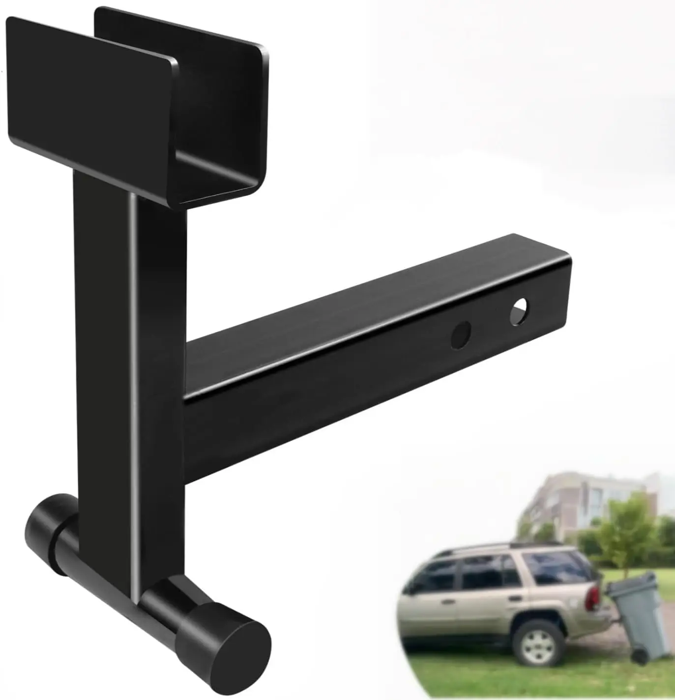 

Крепление для мусорных баков 2 дюйма для газонокосилок и садовых тракторов, черное стальное буксировочное устройство