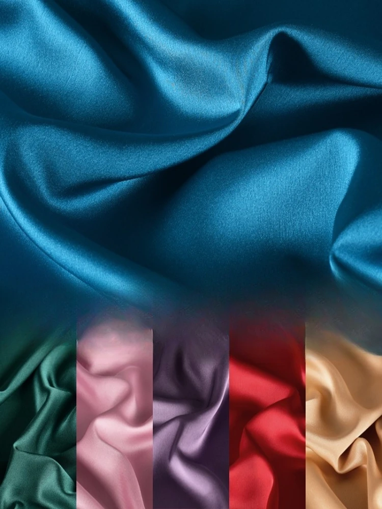 Fabric Width 50cmx152cm Solid Color Double-Sided Acetate Satin Glossy Imitation Silk Satin DIY Skirt Spring and Summer Clothing