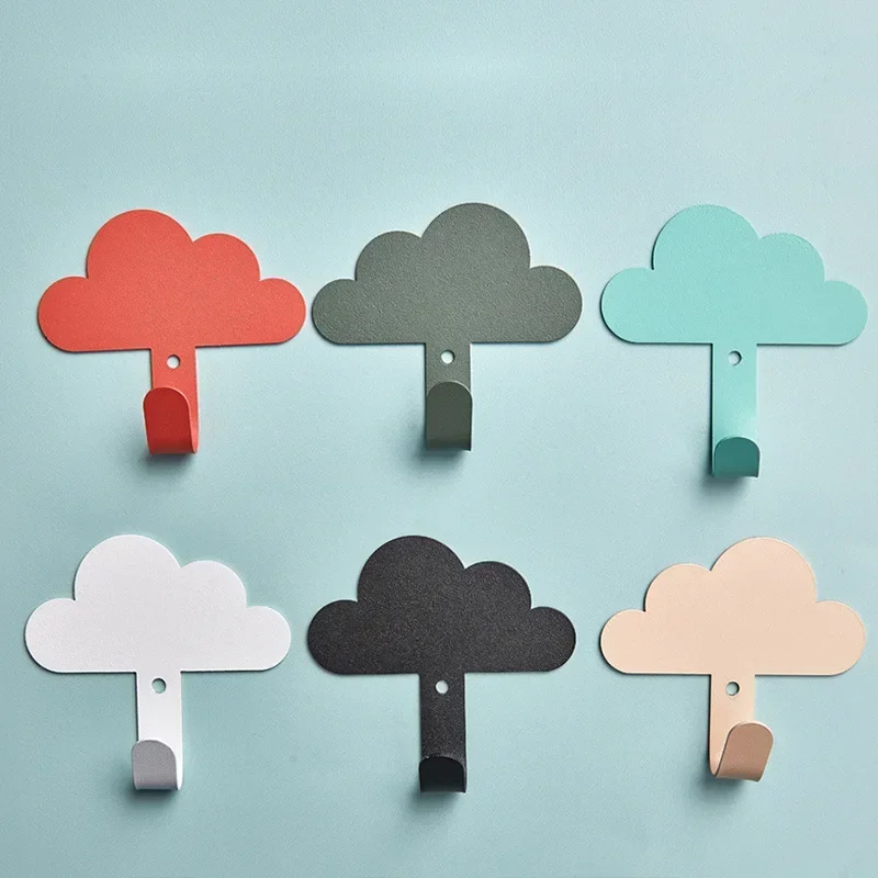 Cute Cloud Self Adhesive Wall Door Hangers Clothes Hat Storage Racks Home Decor Key Holder Towel Coat Hooks Kitchen Organizer