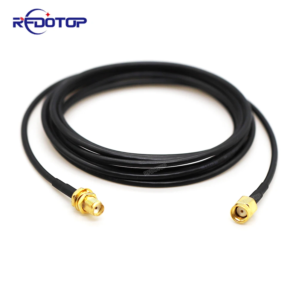 RG174 Coax Coaxial RP-SMA Male to Female Connector Extension Cable Copper Feeder Wire for  WiFi Network Card Router Antenna