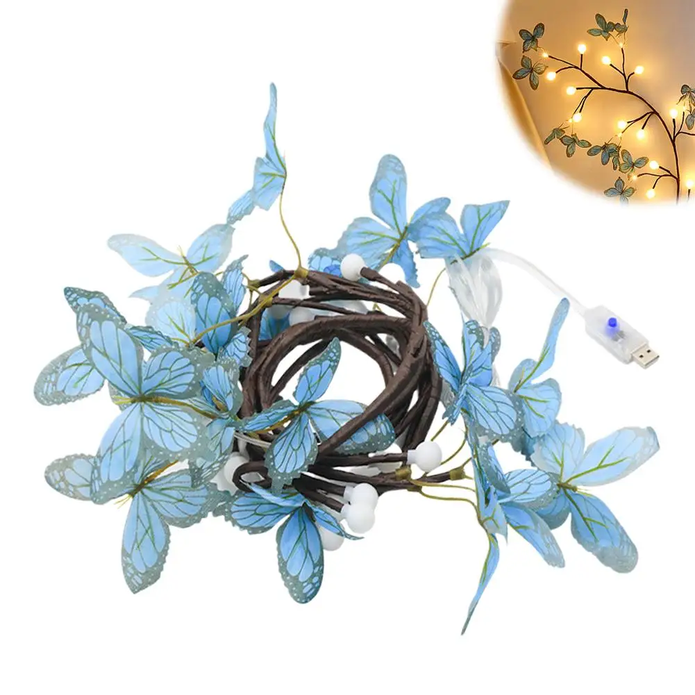 LED Vlinder Wijnstok Boom Lamp Simulatie Boomtak Decoratie Lamp Kerstsfeer Muur Party Layout Licht Bruiloft Worden R4W7