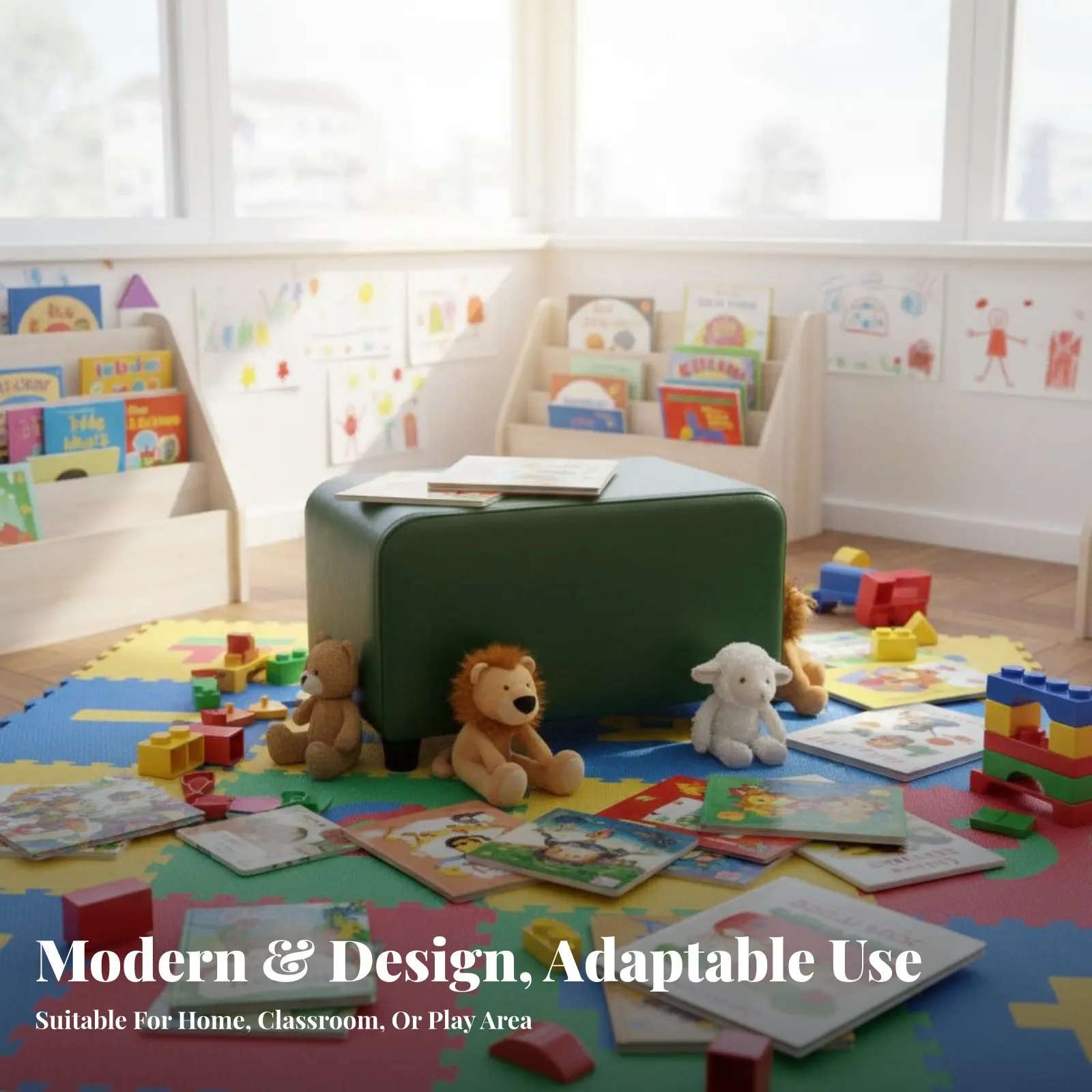 

Прямоугольный мягкий табурет с обивкой, трансформируемый в подставку для ног, экономит пространство, для офисных работников, детских садов, библиотек