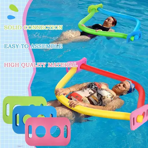 Imagen 2 del producto Conector de fideos para piscina, 3 uds., conectores flotantes de fideos para natación, ayuda de entrenamiento para deportes acuáticos perforados para principiantes y niños