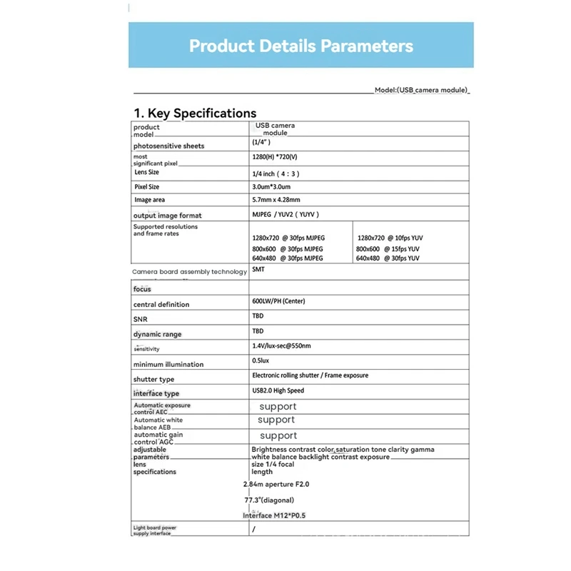 OV9732 USB Camera Module 720P 1MP 160 Degrees Face Recognition Image Acquisition For Raspberry Pi Orange Pi Camera 3 Meters