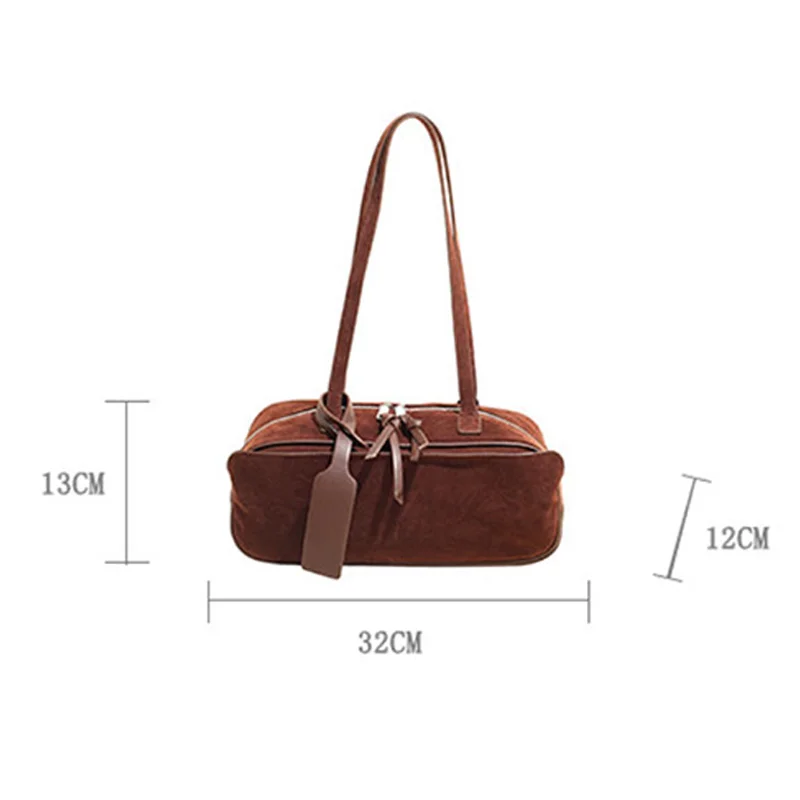 Brand Designer Boston Bag High-quality Suede Pillow Bag Stylish Versatile Commuter Bags Solid Color Tassel Handbag Shoulder Bags