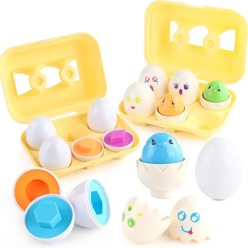 Montessori Eggs 3D Puzzle Learning Education Math Toys Kids Shape Match Smart Game for Children Educational Easter Gifts for Kid