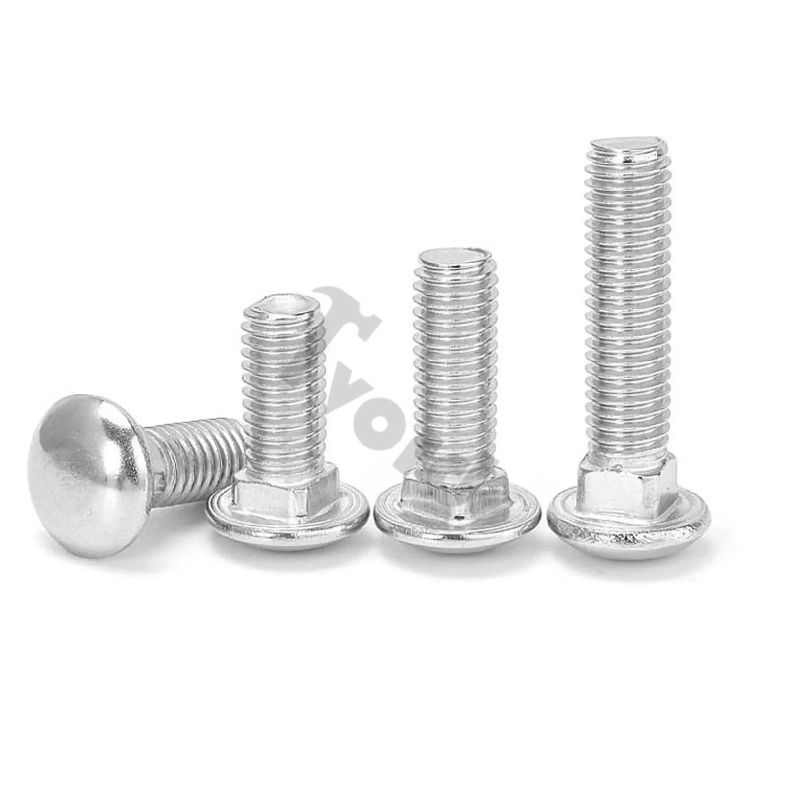 1/2/3/5/10/25 قطعة M3 M4 M5 M6 M8 M10 M12 GB12 A2-70 304 الفولاذ المقاوم للصدأ الجمالون جولة رئيس ساحة الرقبة النقل المسمار مدرب الترباس