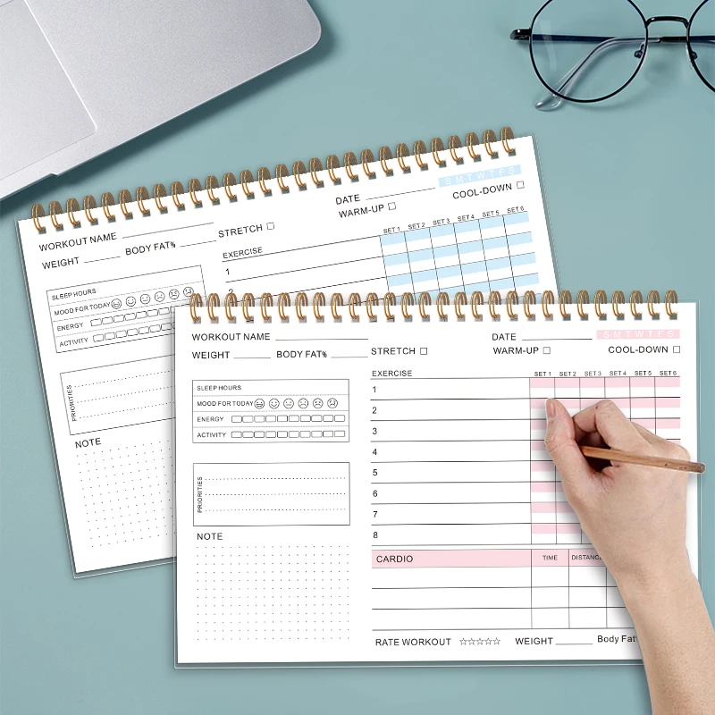 1PC Self-discipline Fitness Plan Check-in Task Daily Plan Book Habit Development Time Management Axis todolist Monthly and Weekly Planning