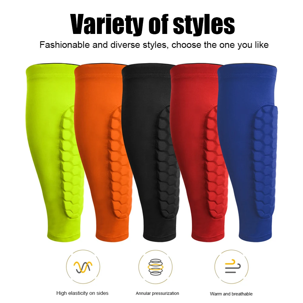 1Pcs Football Shin Guards Leg Sleeves Honeycomb Nylon Support Sock Shin Protector Soccer Gear Soccer Shields Sports Legging