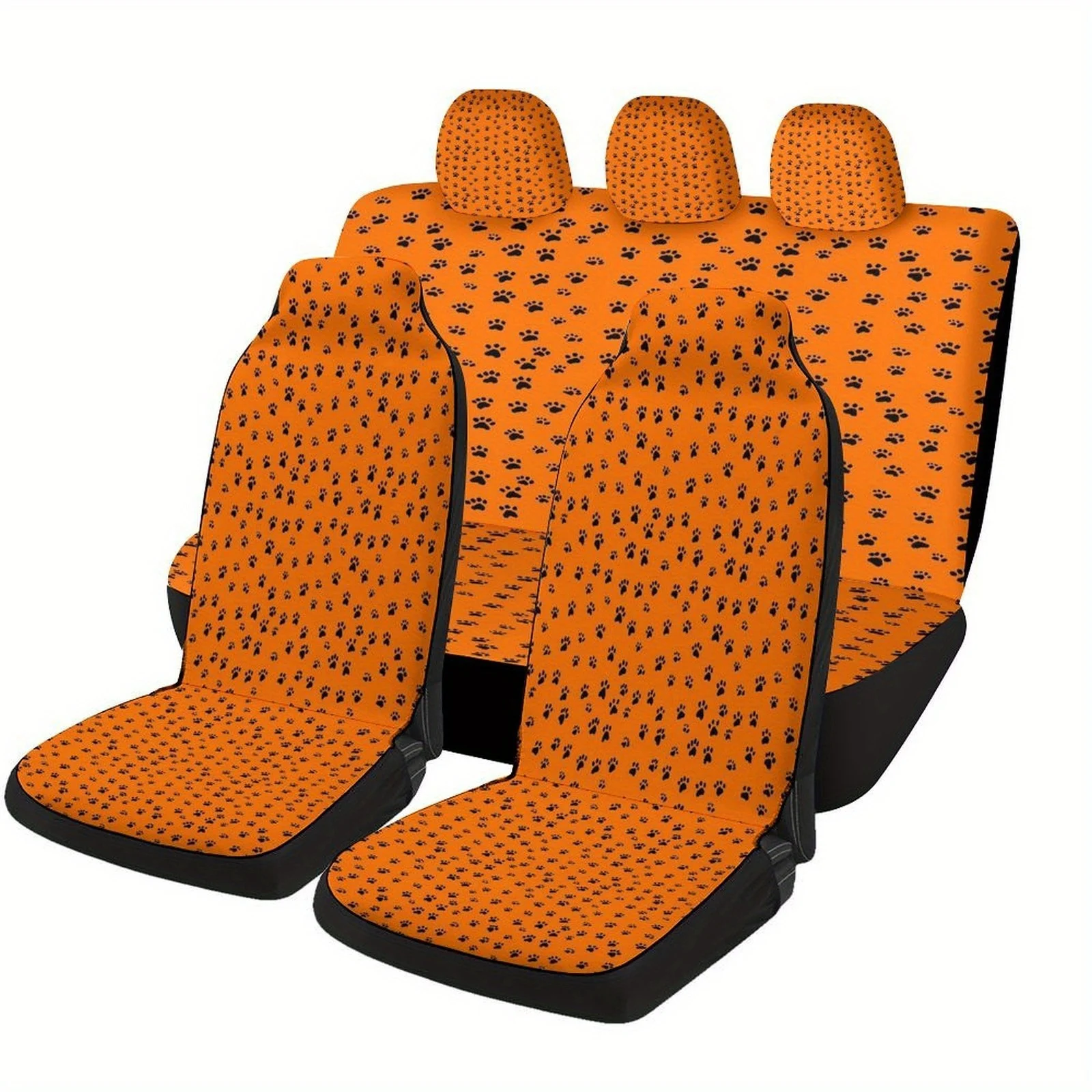 

Paw Prints Themed Car Seat Cover Set For Most Cars, Trendy Novelty Car Seat Protector Covers Full Set, Universal Car Seat Covers