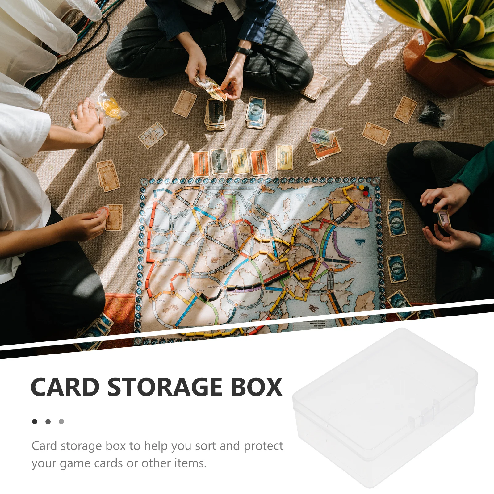 

3pcs Card Storage Box Clear Organizer With Lid For Poker Cards Jewelry Small Parts Storage Container