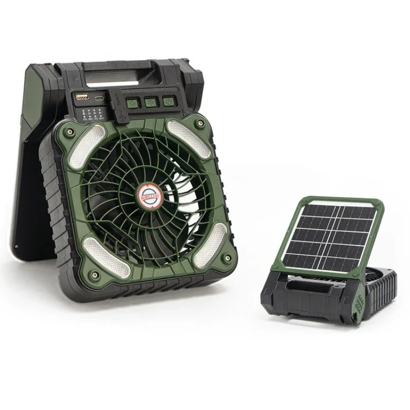 

Outdoor folding solar fan camping fishing USB portable fan camp tent multi-speed adjustment lighting