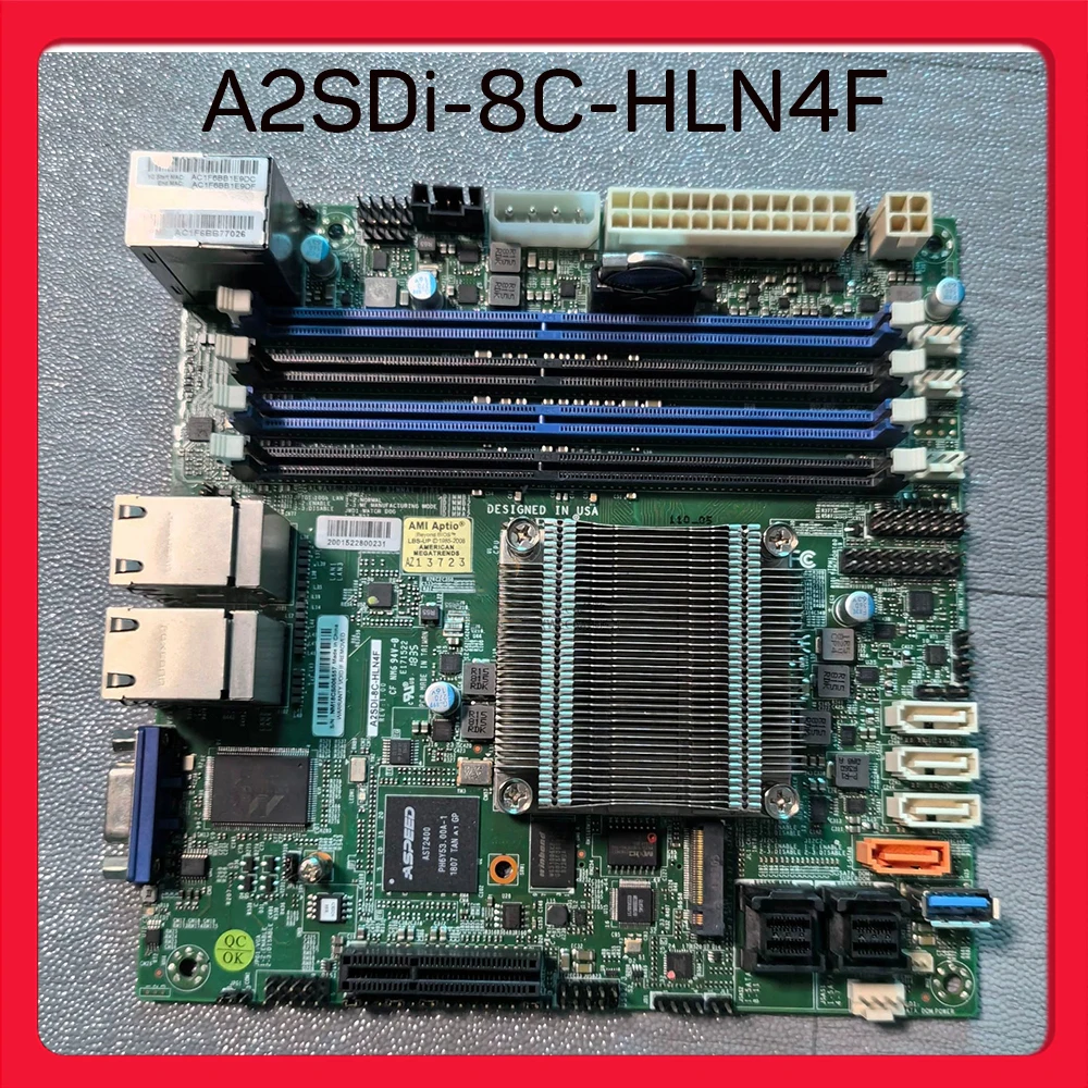 For Supermicro Server Motherboard C3758 CPU Chu d430 micro ITX M.2 A2SDi-8C-HLN4F