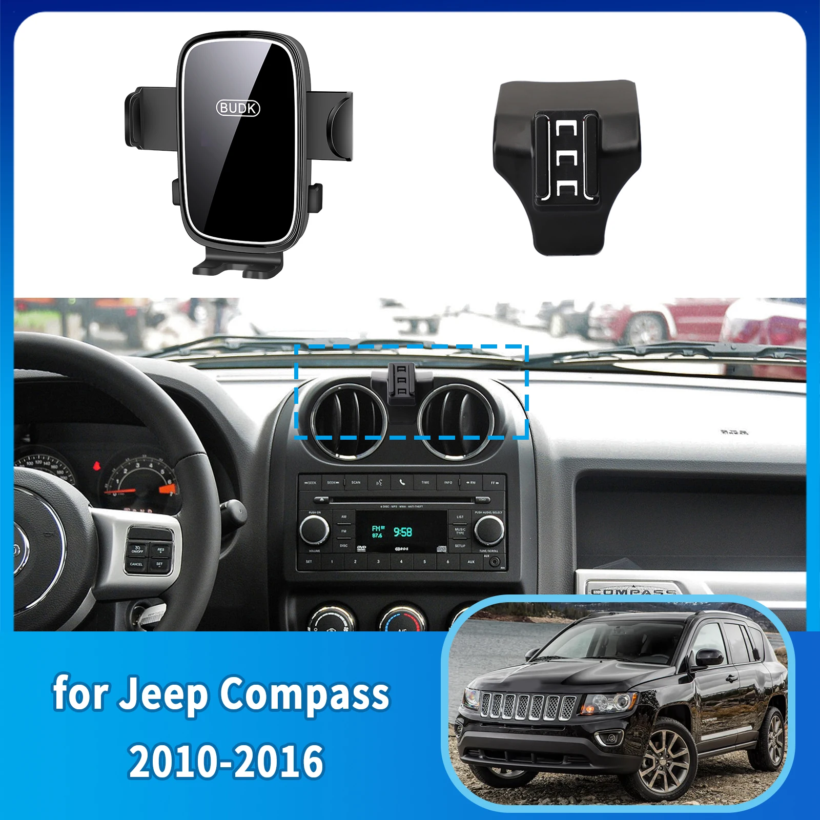 

Car Mobile Phone Holder Accessories for Jeep Compass MK49 2010~2016 GPS Bracket Navigation Stand Auto