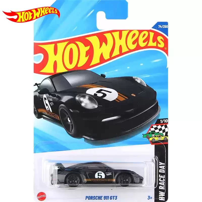 2025C Original Hot Wheels Car Porsche 911 GT3 1/64 Diecast Toys for Boys Voiture Alloy Model Brinquedos Collector Birthday Gift