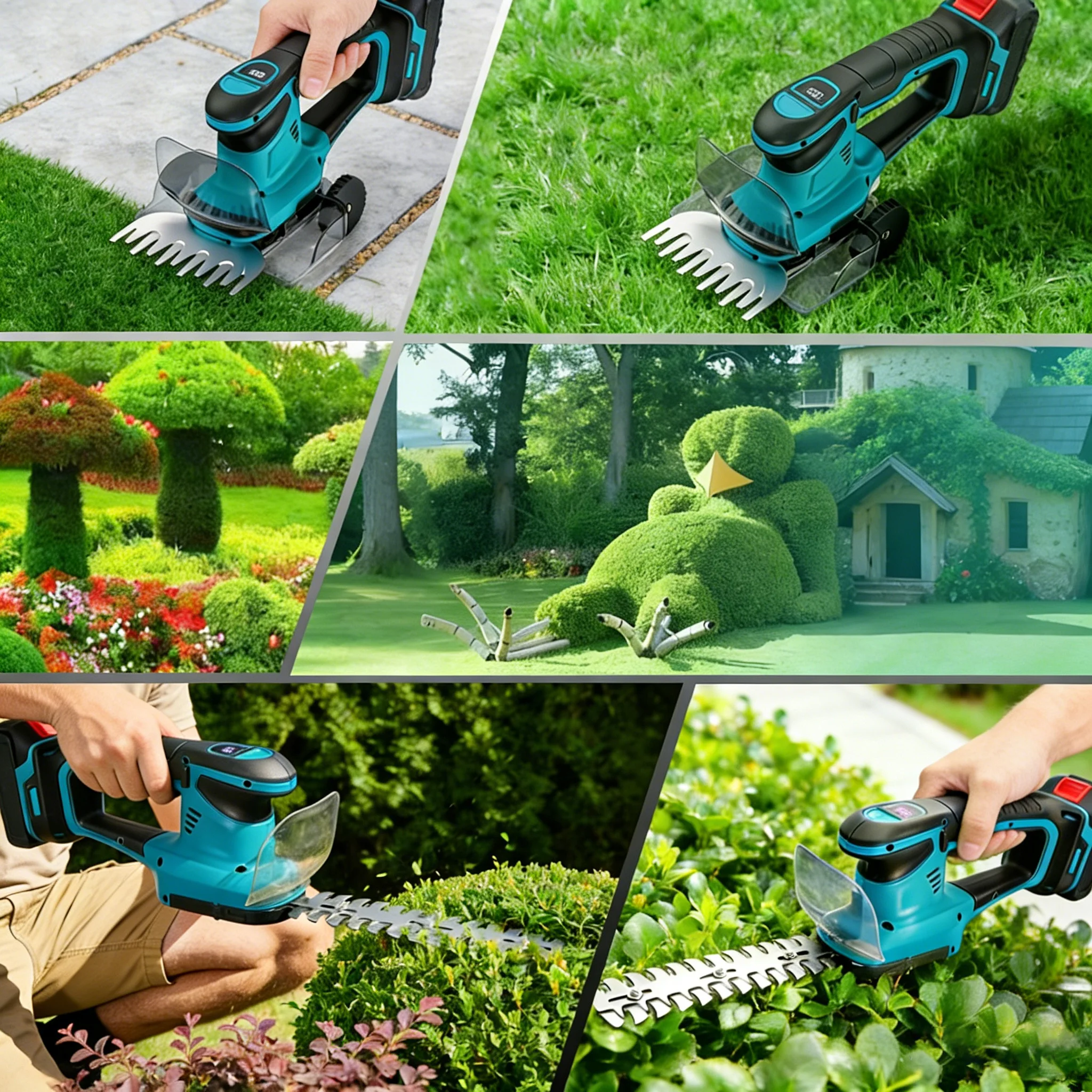 Kabelloser 2‑in‑1 Garten Grasschere Heckenschneider Handtrimmer, Nur Gerät Ohne Akku, passend für Makita 18V Lithium‑Akkus – Detail 3
