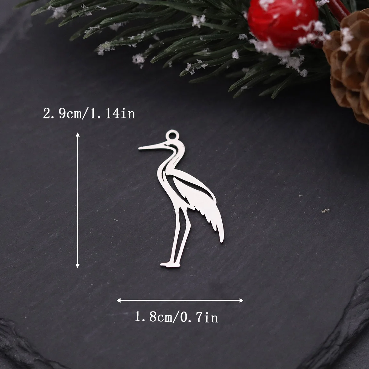3pcs Stainless Steel Heron Charms Crane Bird Pendant for DIY Jewelry Making Necklace Earrings Bracelet Supplies Findings