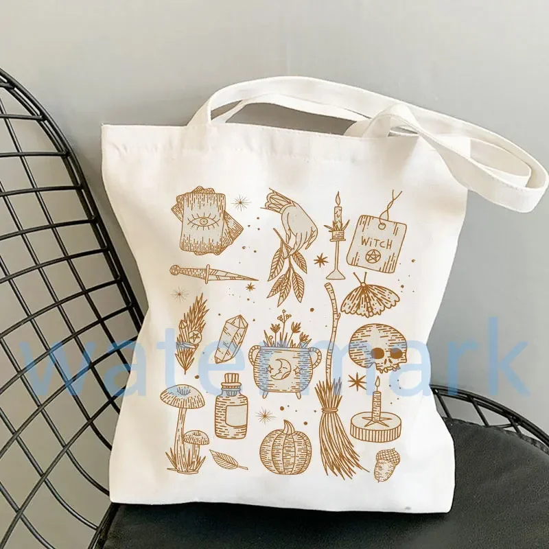 Mushroom Tote Bag Cute Shopping Bag  Aesthetic Cottagecore Mushroom Butterfly Canvas Tote Witchy Things Witchy Tote Moon Shopper