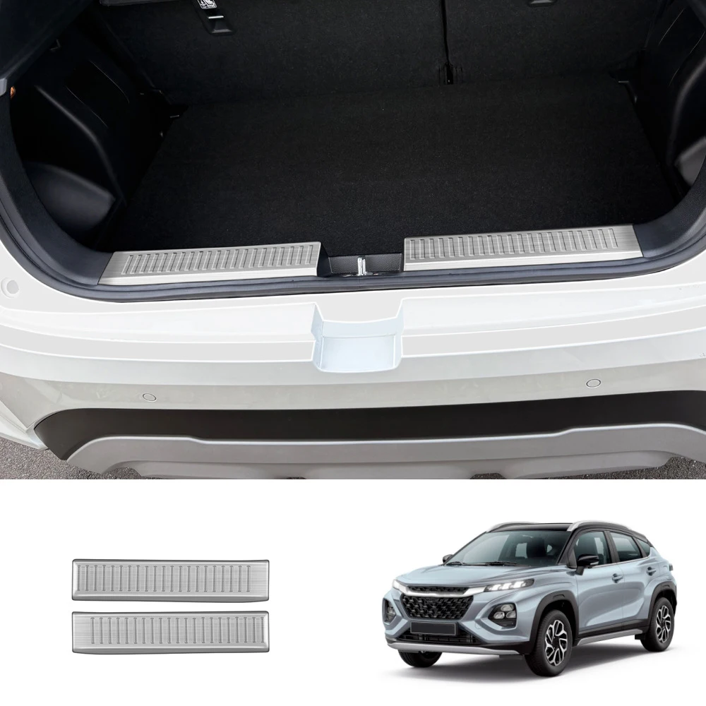 

For Suzuki Fronx Stainless Steel Car Trunk Trim Threshold Inner Rear Bumper Foot Plate Protector Accessories Stickers 2024 2025