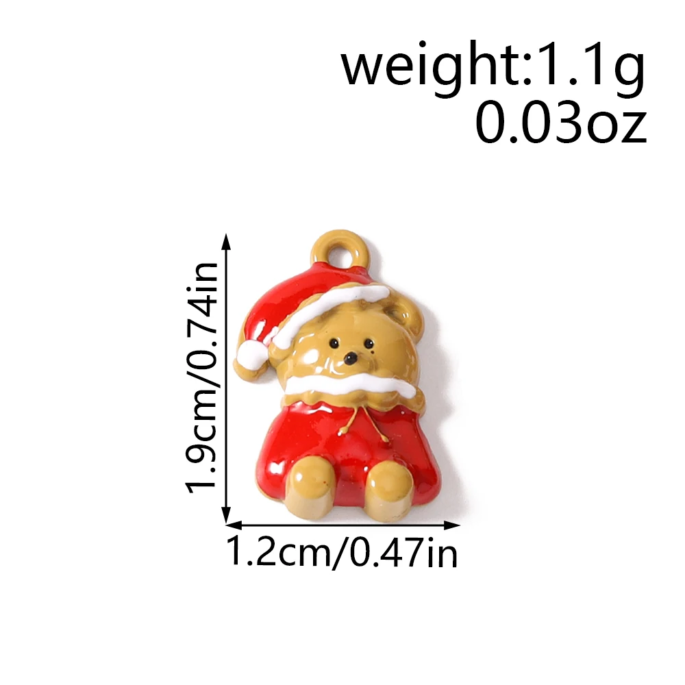 Tusember 5 Stück Emaille-Weihnachtsanhänger mit Weihnachtsmann, Schneeflocke und Schneemann für Weihnachtshalsketten, Ohrringe, Armbänder und Bastelarbeiten – Detail 34