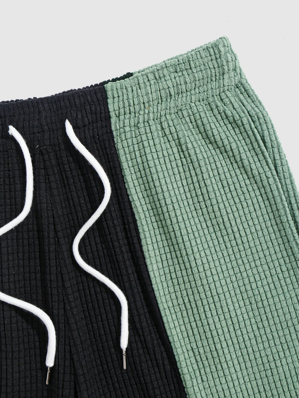 Bermudas informales con cordón texturizado para hombre, pantalones cortos con bloque de color