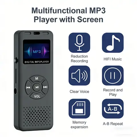 Digital Audio/Sound/Voice Recorder Mini MP3 Player Voice Recorder FM Radio HiFi Sound Portable MP3 UP to 64GB High Capacity