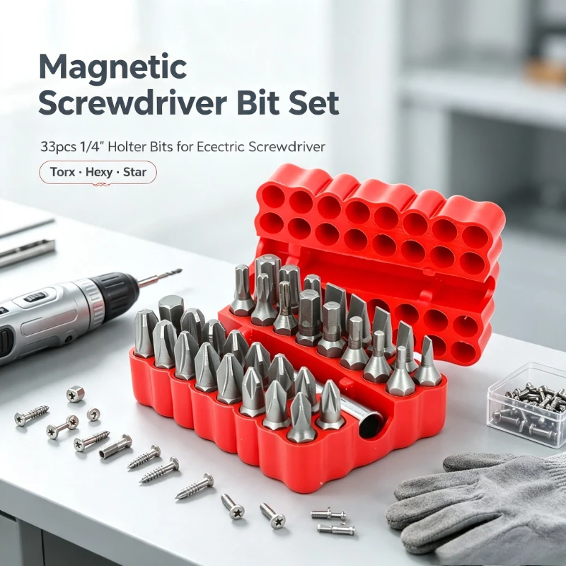 Magnetic Security Screwdriver Bit 33pcs 1/4
