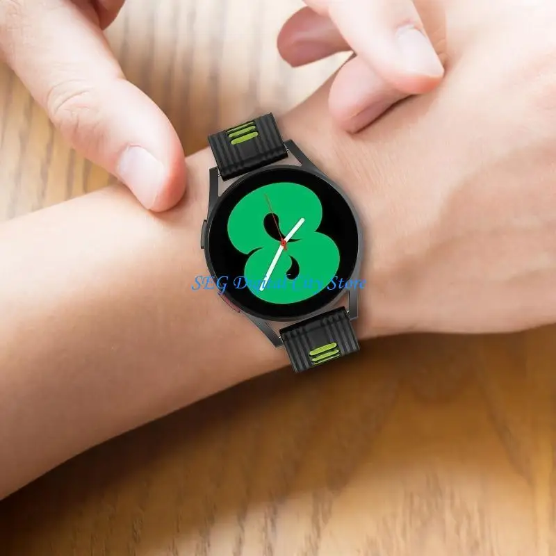 

U75B Dual Color Bracelet for GalaxyWatch 5 Adjustable Silicone Band Wear-resist Strap