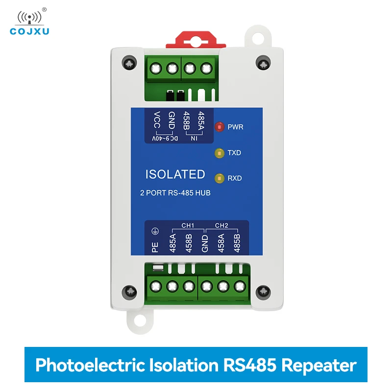 

Industrial Grade 2 Channel RS485 Repeater COJXU E810-R12 Power Signal Isolation ESD DC 9-40V Rail Mounting High Speed