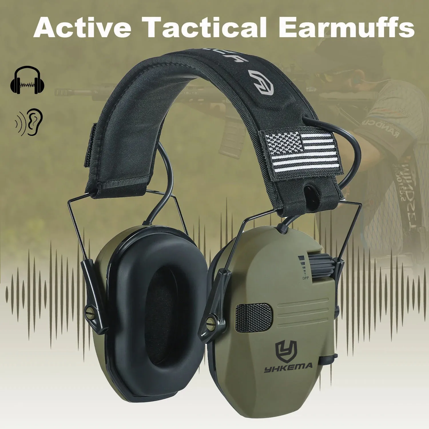 Orejeras electrónicas para tiro, auriculares tácticos, protección auditiva antiruido para caza, defensor de oídos, amplificación de sonido