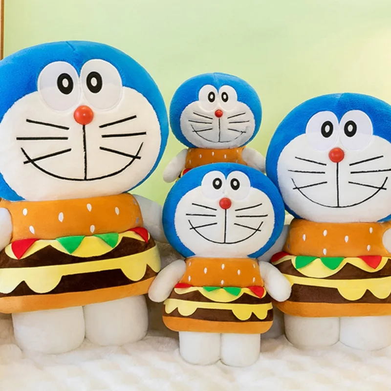 65cm Anime Cartoon Hamburger Doraemon Doll Plush Toy Girl Sleeping Doraemon Pillow Kawaii Birthday Gift Doll Toy