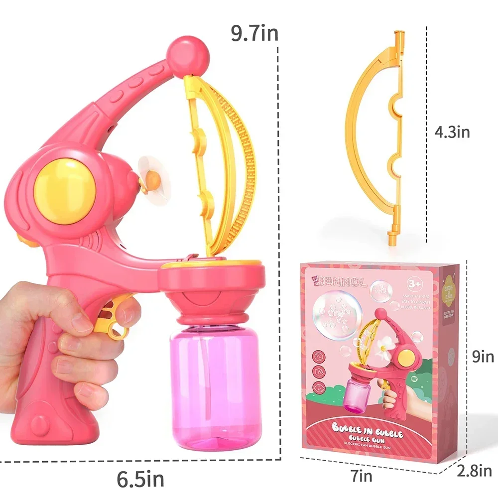 Pistola de burbujas de jabón eléctrica, juguetes para niños y niñas, máquina de burbujas totalmente automática, cohete, regalo del Día de los niños, fiesta al aire libre, diversión