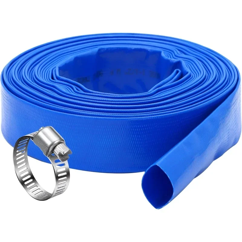

Great deal.1.25" x 100 ft Pool Backwash Hose, Heavy Duty Reinforced Blue PVC Lay Flat Water Discharge Pump Hoses For Swimming Dr