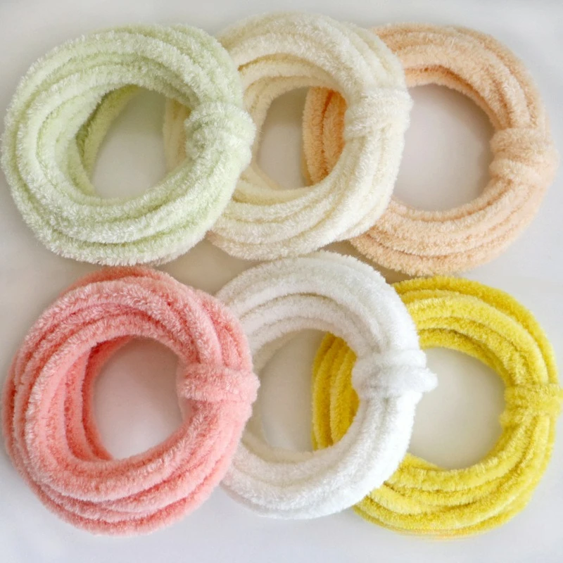 1M 6mm Super Dense Wool Pipe Cleaner Plush Stick Twisting Bar Chenille Stems Wired Sticks DIY Handmade Doll Flower Craft Supplie