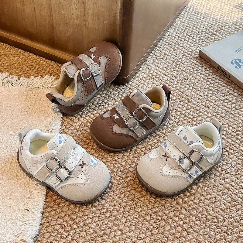 Kids'Casual Shoes Toddler PU Leather Autumn Fashion Shoes For Children Designer Breathable Anti-slip White Brown Size 16-26