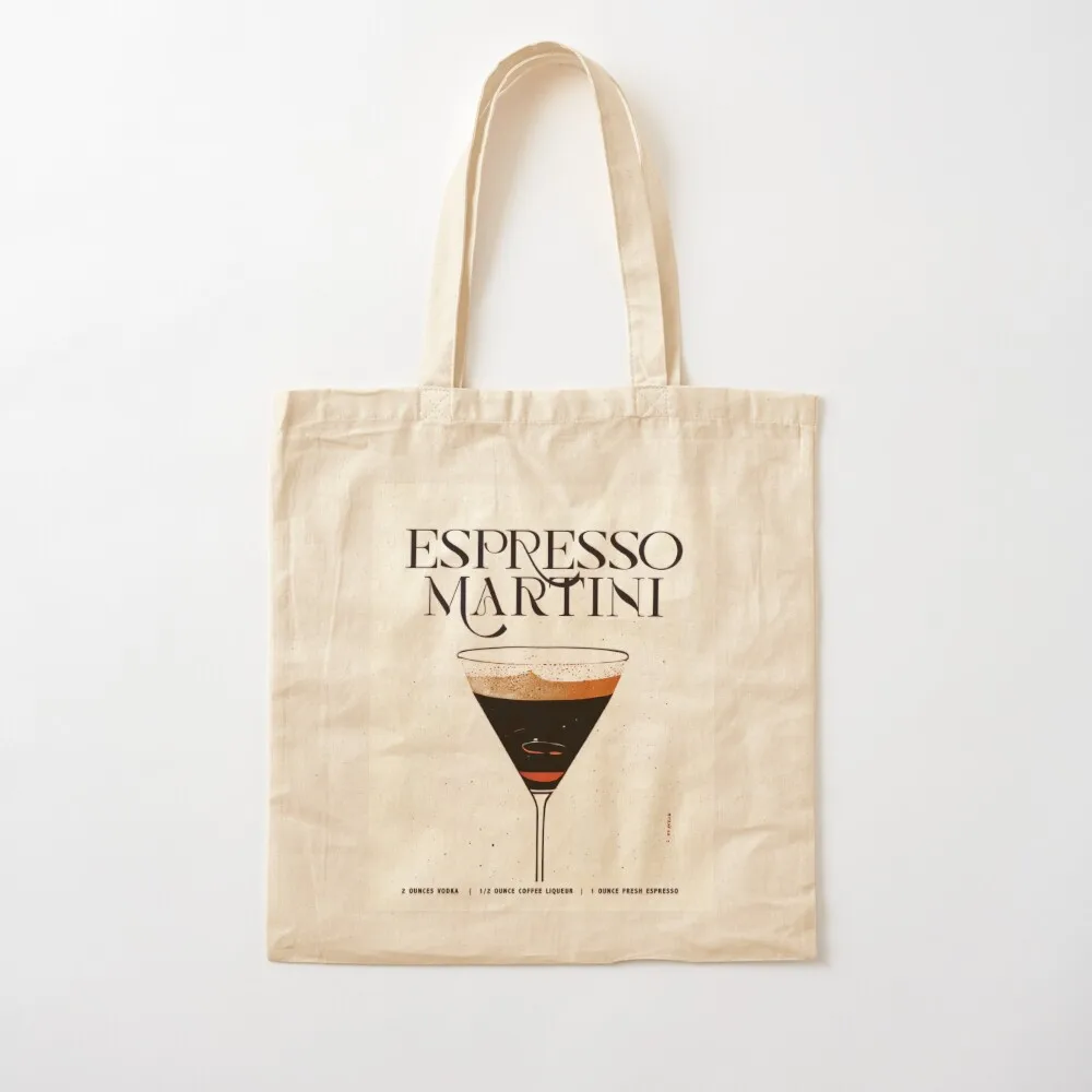 Espresso Martini Retro Cocktail Poster 1970s Coffee Bar Prints, Vintage Drinks, Recipe, Wall Art Tote Bag shopper bags for women