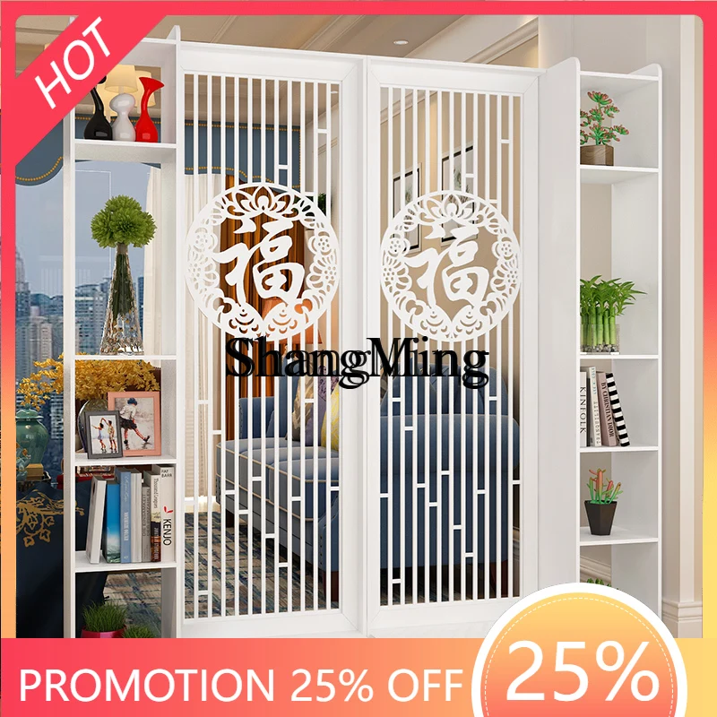 

FG Style Simple Furniture Screen Partition Room Bedroom Dining Room Hollow Flower Seat Screen Entrance Partition Cabinet