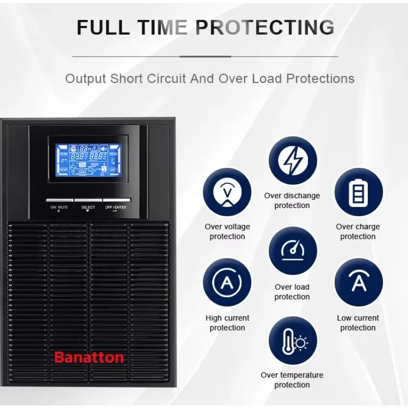 1~3Kva Online Ups Batteria ecologica di backup Protezione da sovratensione Sistema UPS Gruppo di continuità