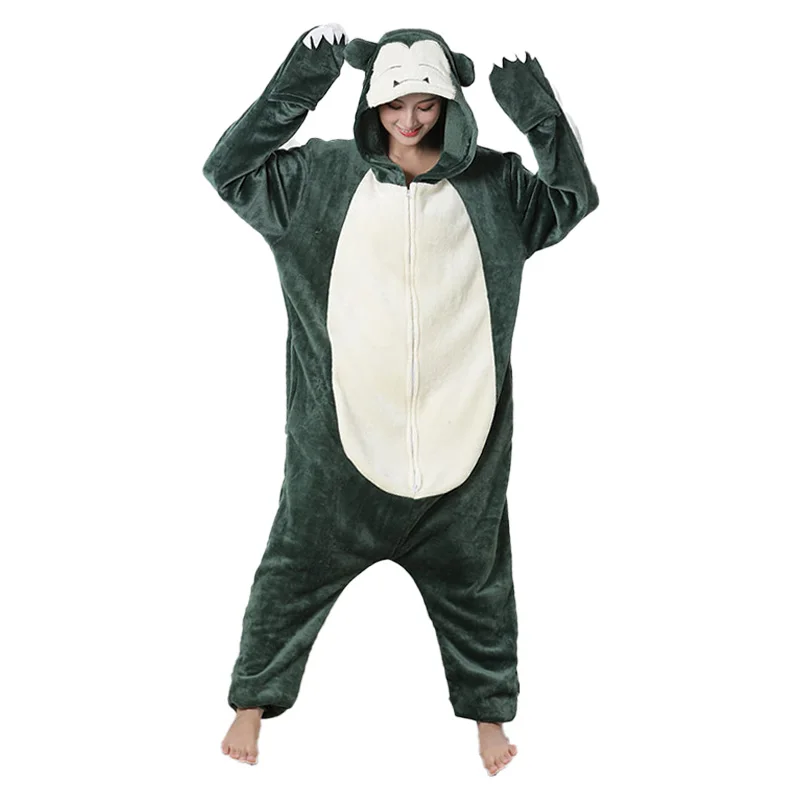 Pokemon Snorlax Costume Adult Men Women Onesie Anime Cosplay Outfit Halloween Festival Party Suit Winter Warm Cute Kigurumis