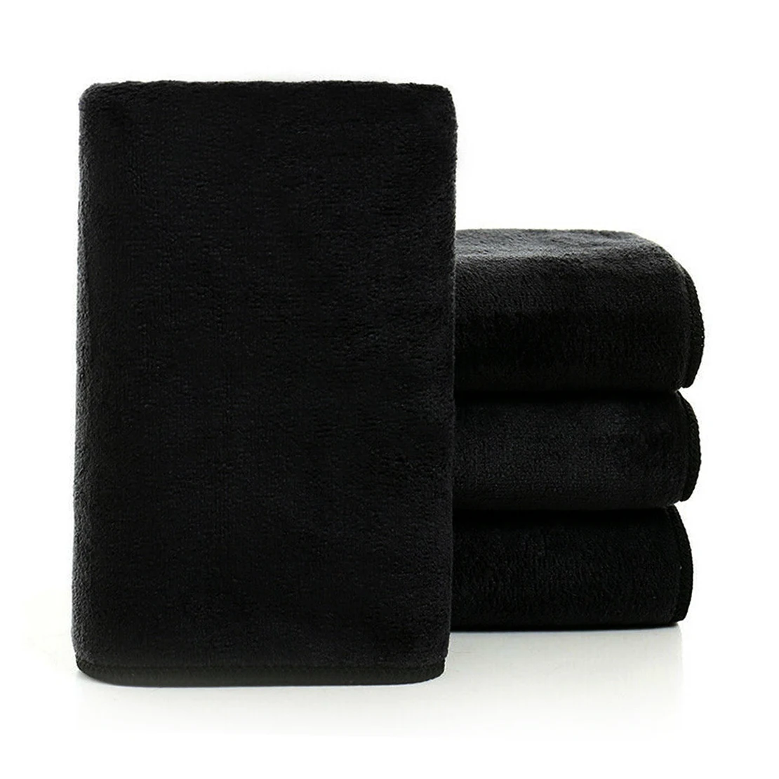 30x30cm 10pcs/Set Towel Rag for Wash Cleaning Drying Polishing Detailing Window Screen Black Microfiber Cloth