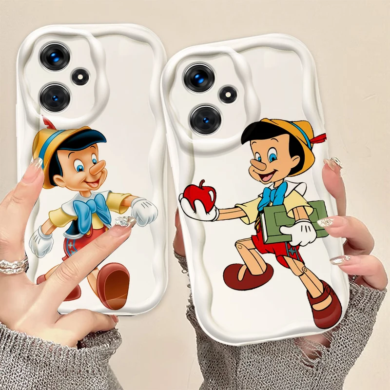 Disney Pinocchio Fashion For Xiaomi Redmi Note 13 12 12S 11S 11 10 9 8 10A 9C 9T Pro Plus 5G Wave Oil TPU Phone Case