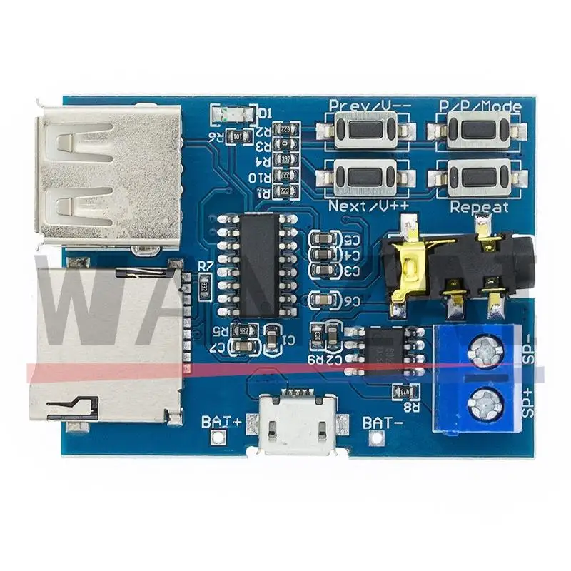 1pcs TF card U disk MP3 Format decoder board module amplifier decoding audio Player