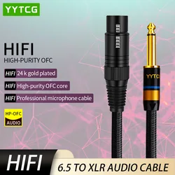 Microphone Cable XLR 3-Pin to Jack 6.5mm Mic Lead Aux Cord TRS 6.35 mm/6.5 mm Male to XLR Female Cord for Amplifier AMP