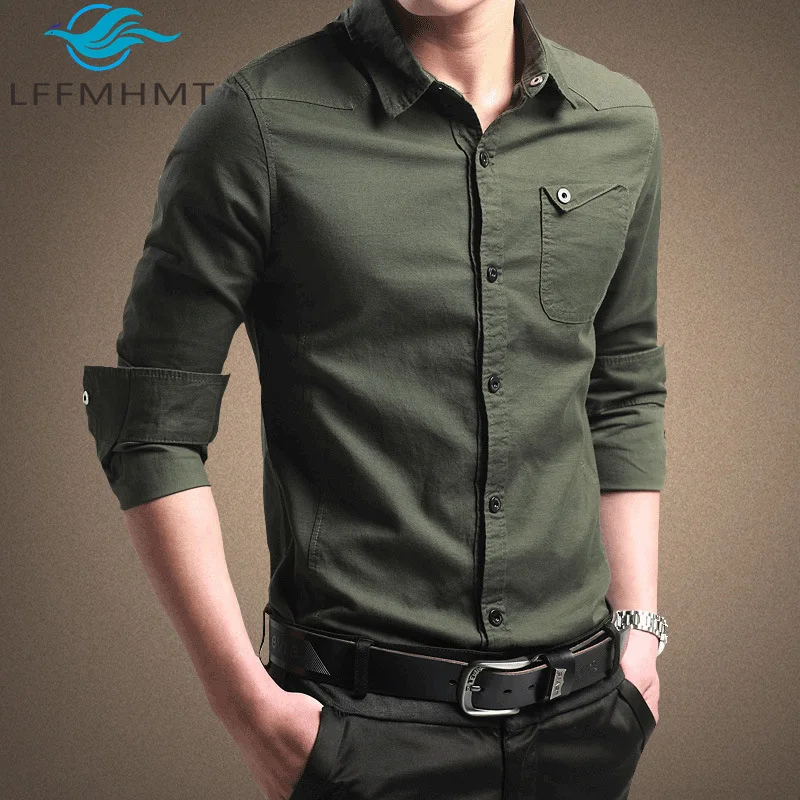 

100% Cotton Good Quality Long Sleeve Casual Shirt for Men Spring Fashion Korean Style Slim Fit Outdoor Handsome Streetwear Tops