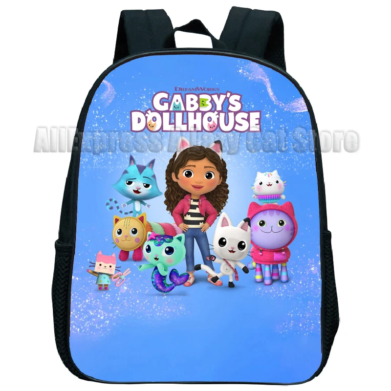 Gabby's Dollhouse Cartoon School Bag Gabby Cat Primary School Boys Children Backpack Personalized Lightweight Backpack Gift