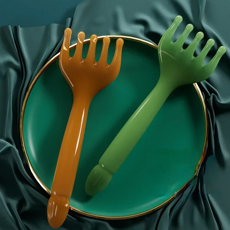 مدلك فروة الرأس غوا شا للجسم الرقبة الساق خمسة مخلب رئيس كشط الراتنج رئيس عصا تدليك تدليك كشط مخلب تدليك #2